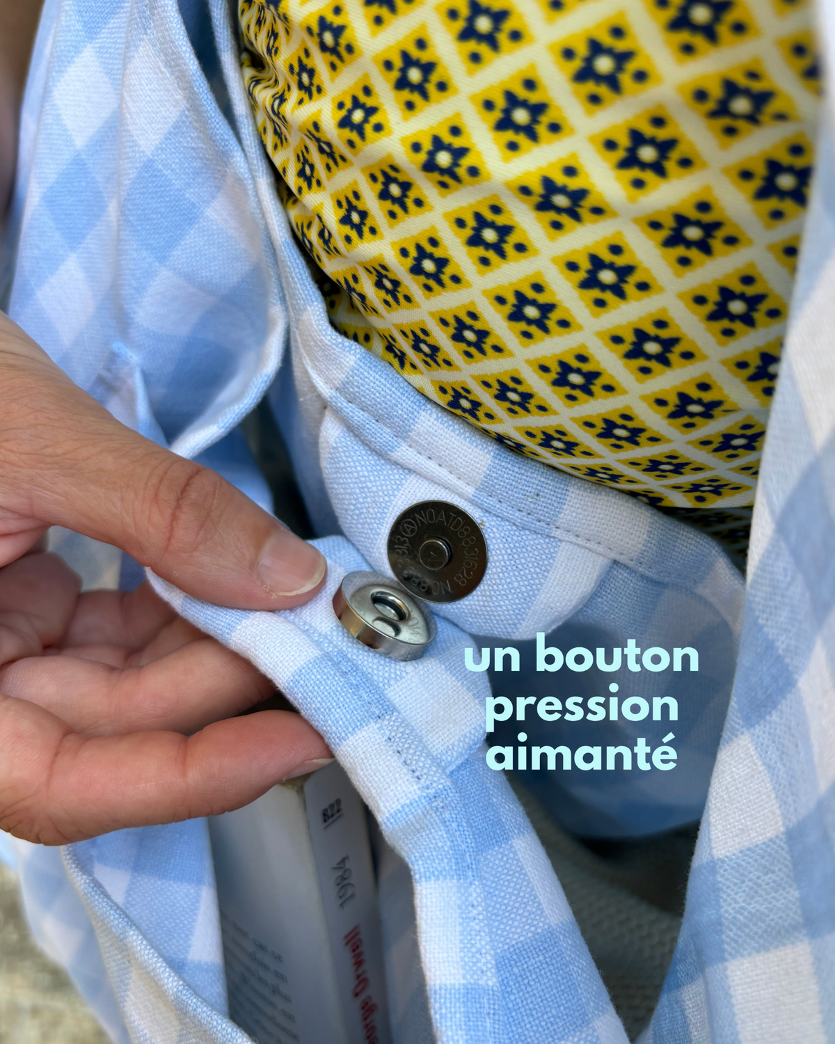 Sac meuze fermeture bouton pression aimanté